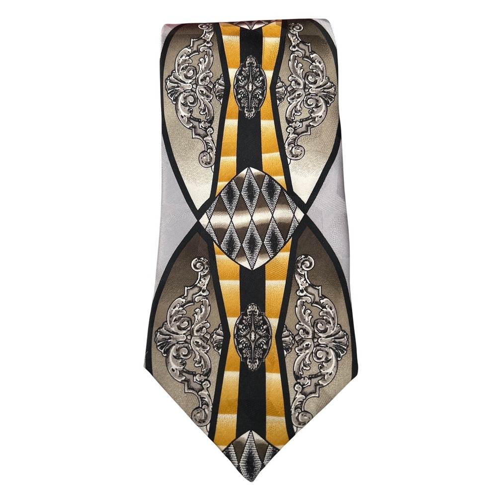 Giorgio Gentelli Silk Tie  Hand Made Mens Formal Neckwear Geometric Pattern